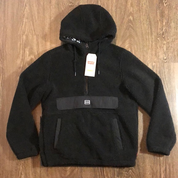 Levi's Other - Levi’s Black Sherpa Pullover Hoodie